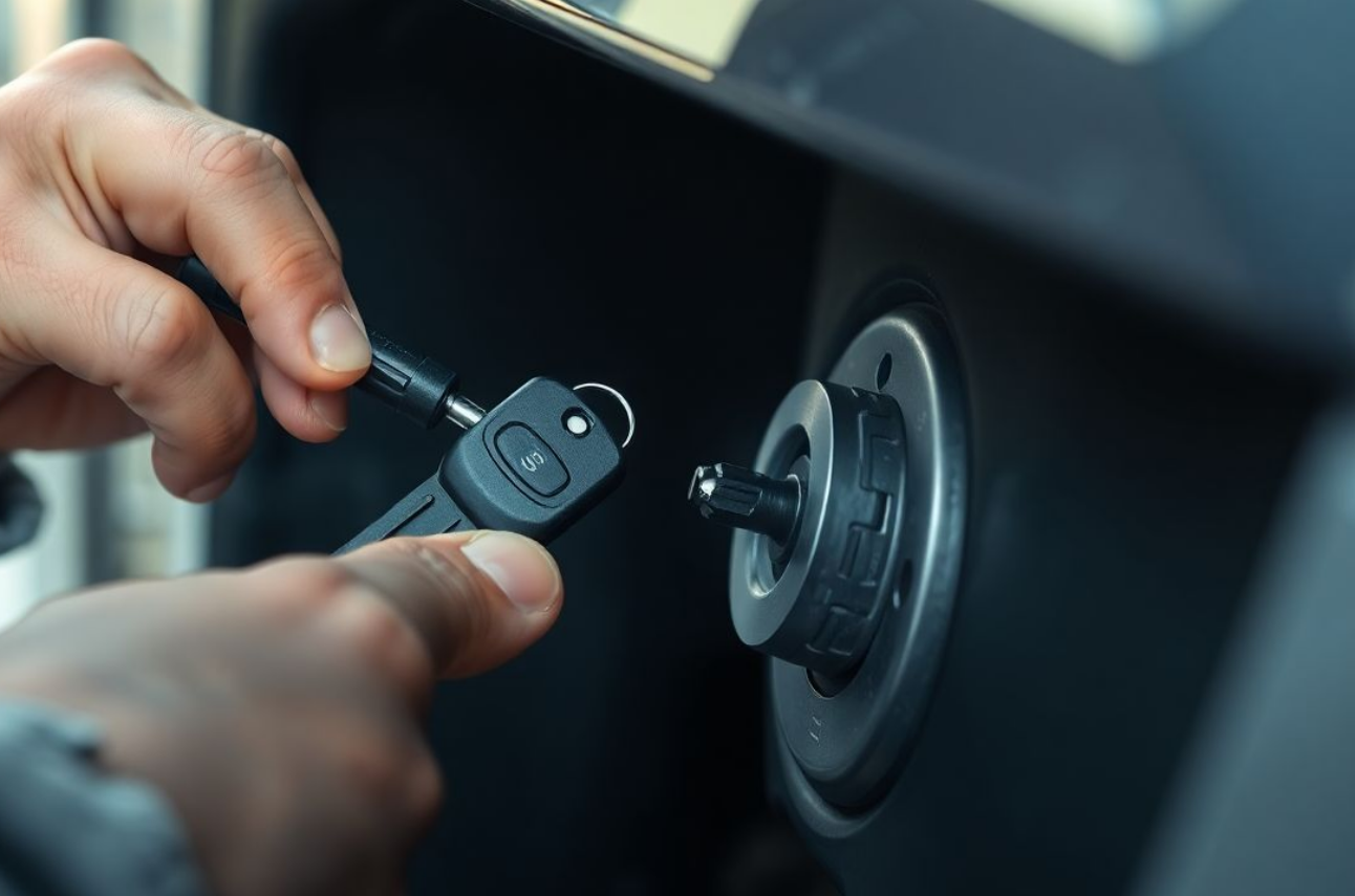 Alt text: "Professional car key extraction service by ABC Locksmith Ohio, ensuring safe removal of broken keys from vehicle ignitions and doors for all car models."